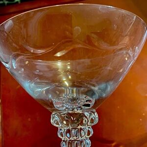 Vintage TIFFIN-FRANCISCAN Rose Marie Clear (Cut) Champagne/Tall Sherbet Glass